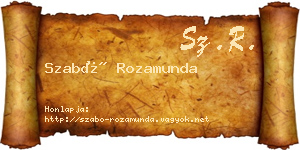 Szabó Rozamunda névjegykártya
